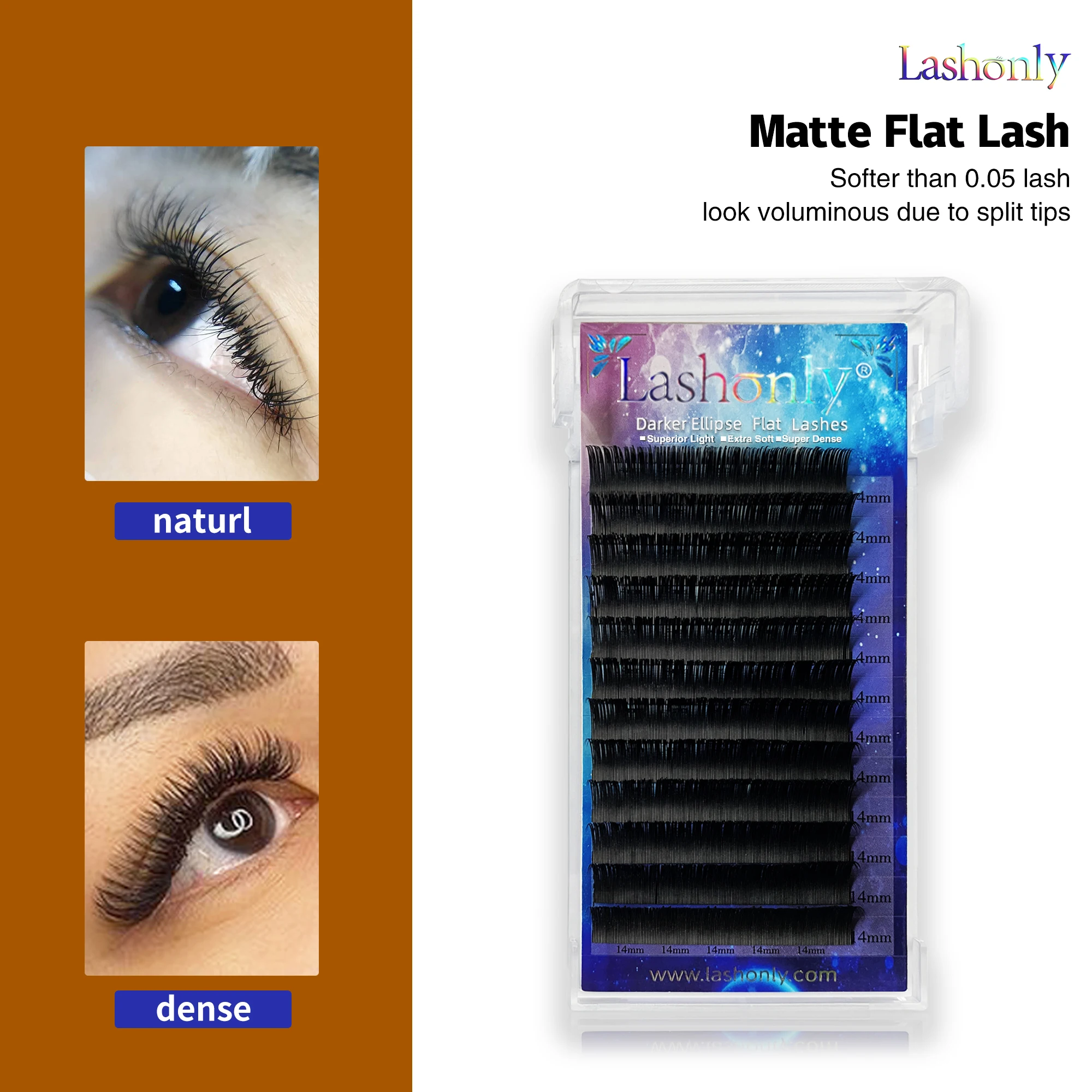 Lashonly Darker Flat Lashes False Pull-Out Box Mink Eyelash Extension Supplies Fake Individual Eyelashes Wholesale Nature Lash 4
