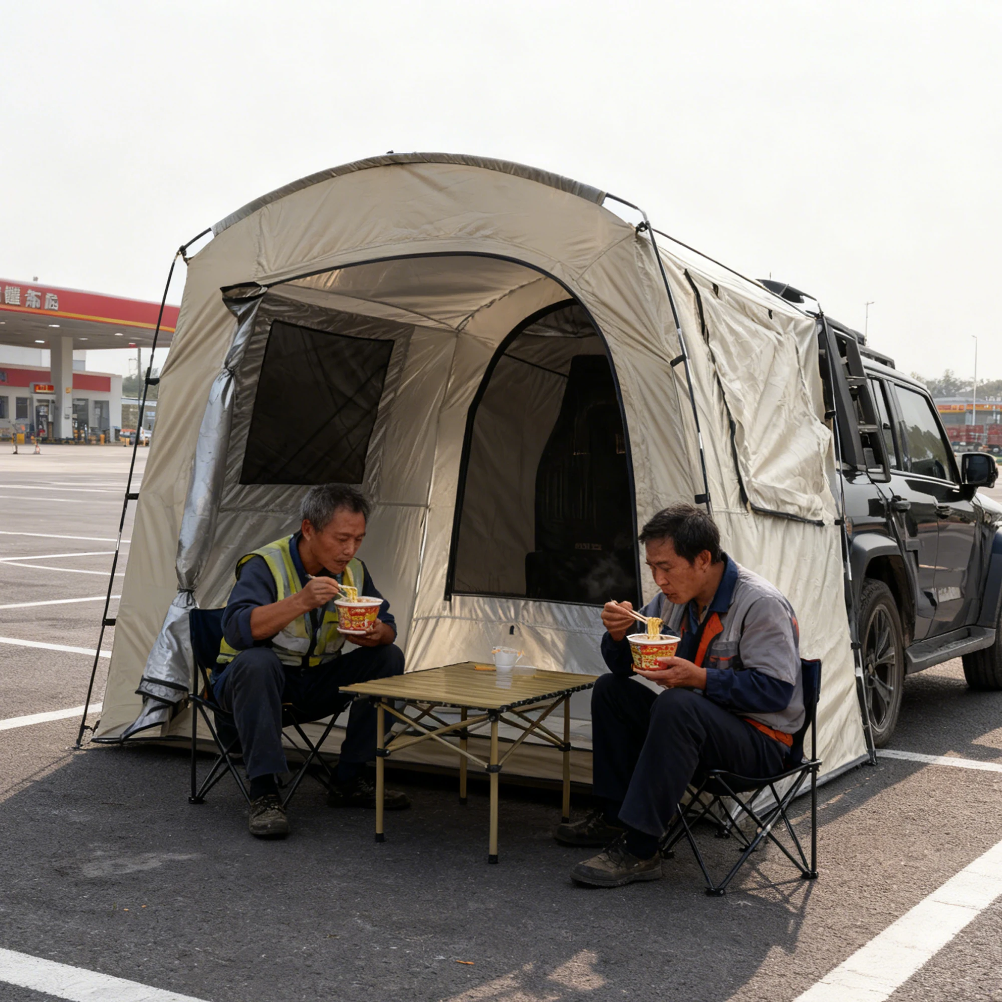 Car Rear Rest Tent Long-distance Driver's Tent 2/3 Person Car Tent, SUV Tailgate Tent, Hatchback with Screen Window