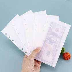 SKYSONIC A6 5pcs/Pack Binder Devider Bag PP Separator Pages Budget Book Accessory Loose Leaf Ring Cash Banknote Holder Organizer