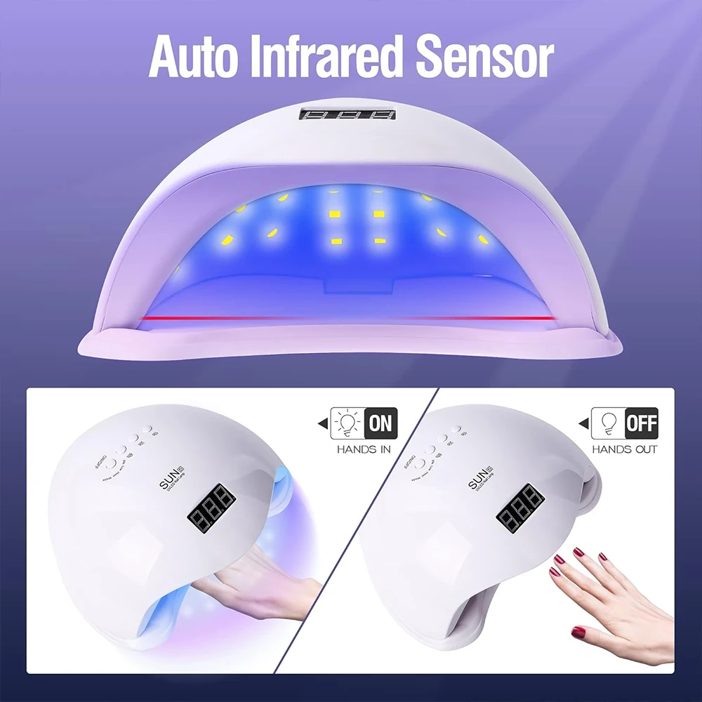 YIKOOLIN SUN5 48W Led Uv Lamp For Nails Drying With 4 Timers Automatic Sensor All Gel Professional Nail Art Tools Accessories 3