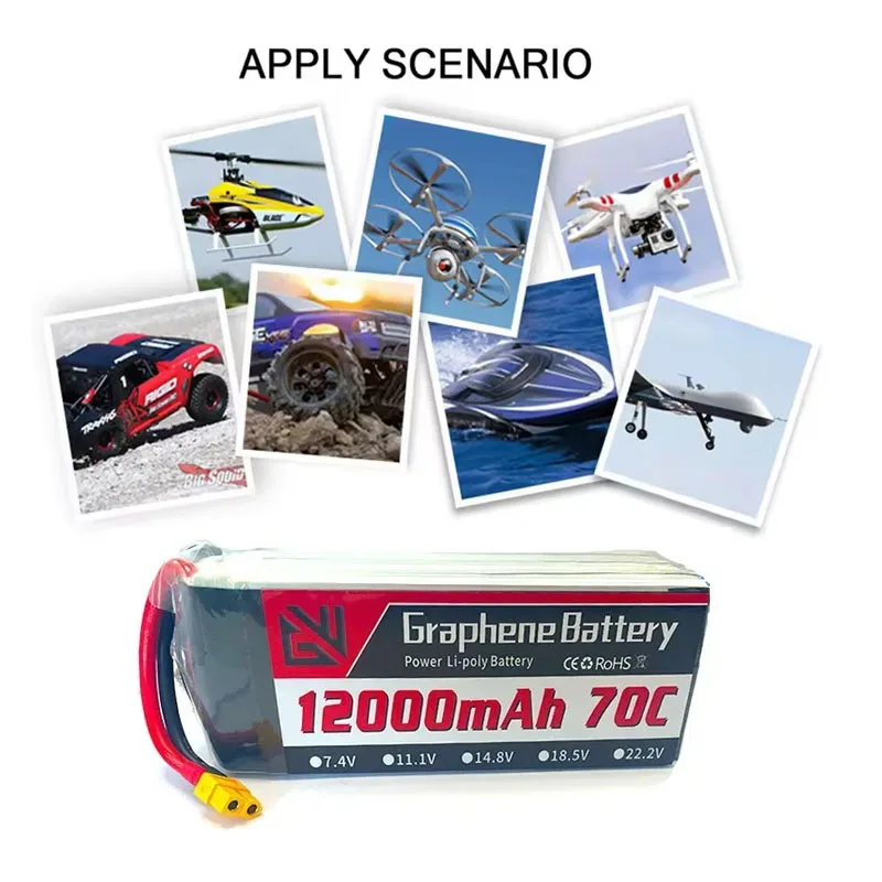DXF 1 Pack Lipo Battery, 6S LIPO Battery with 22.2V, 10000mAh, 100C Delivery, XT60 Plug for Drones, RC Aircraft, Trucks, Helicopters and More, LIPO 6S, 6S1P Battery