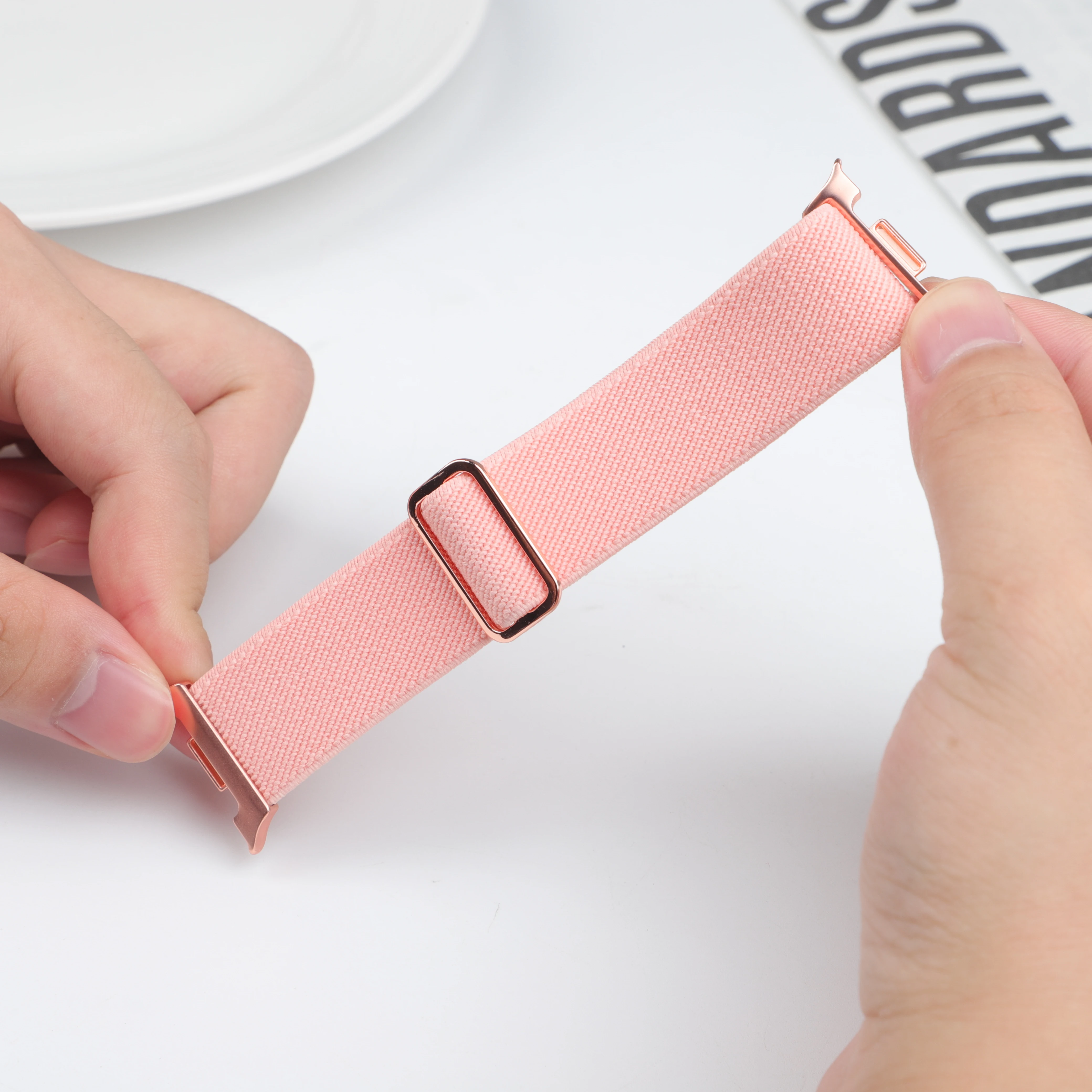 Elastic Nylon Scrunchie Strap for Smartwatches - Vibrant Bracelet Band