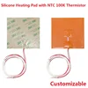 12V 24V 110V 220V Silicone Rubber Electric Heating Pads Heater Plate Baking Mat Adhesive NTC 100K Thermistor Temperature Sensor 1