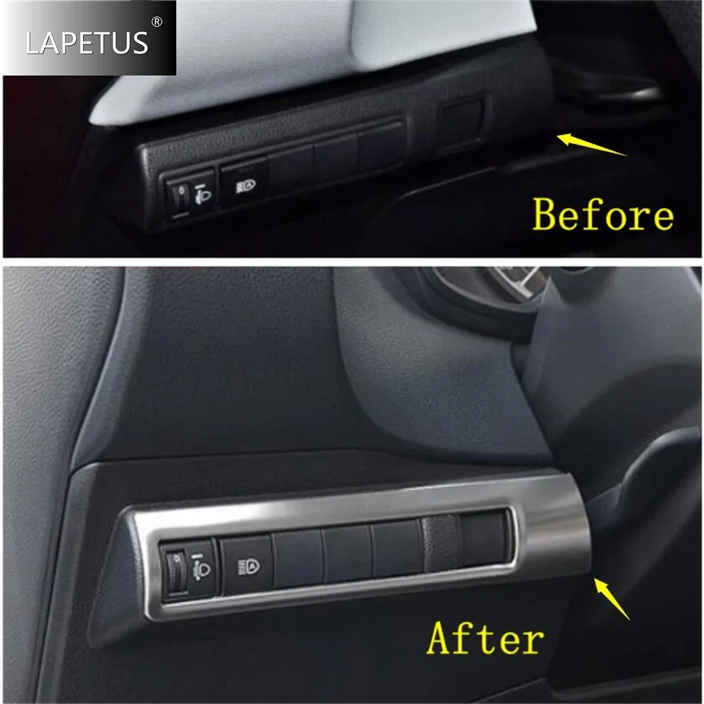 

Car Interior Accessories Head Lights Lamps Switch Button Cover Trim Fit For Toyota Corolla 2019 - 2023 Black Brushed / Silver
