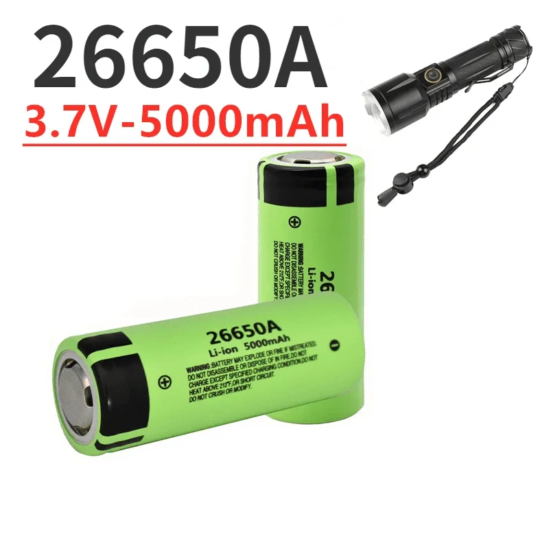 Bateria Recargable De Iones De Litio Para Linterna, Bateria Para 26650A, 100% V, 3,7 Mah, 5000, 26650
