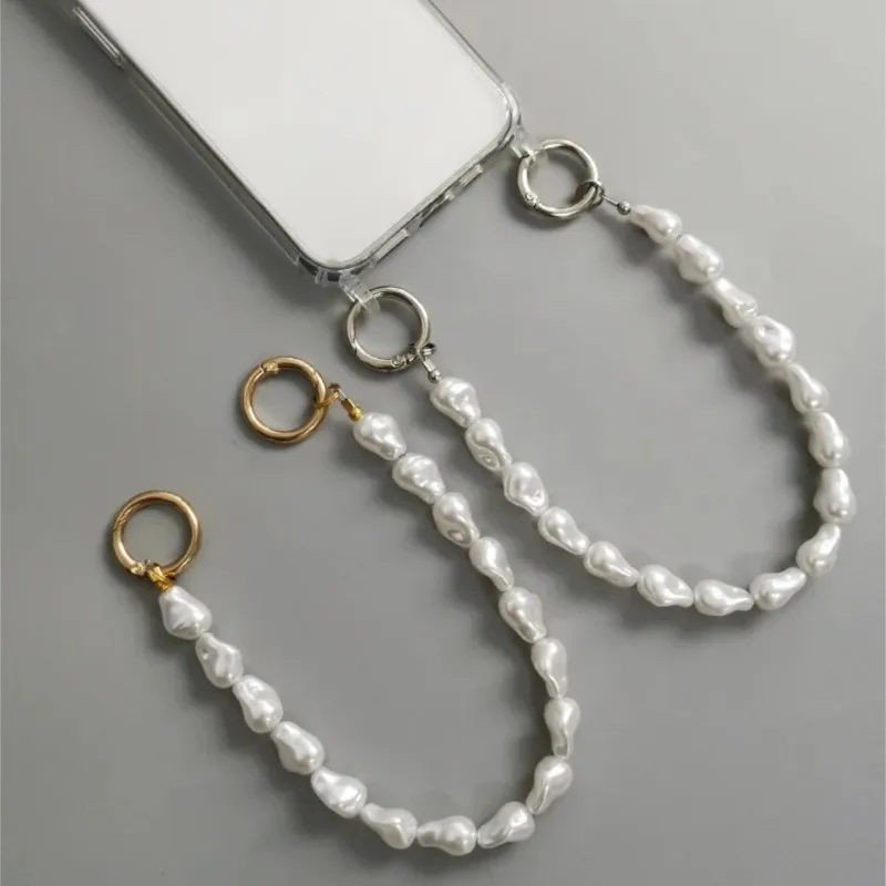 Elegant Korean Stone Pearl Bracelet Phone Hanging Chain