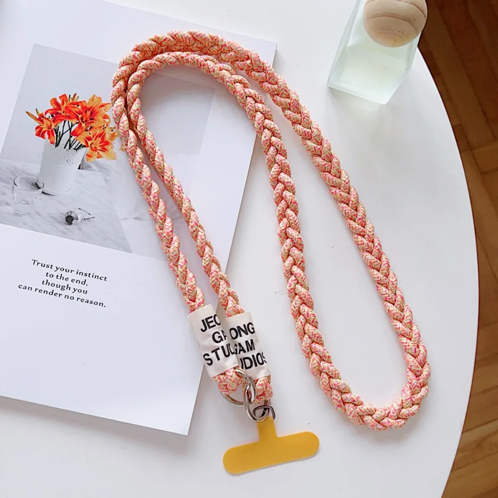 Braided Mountain Rope Crossbody Phone Lanyard with Keychain Attachment