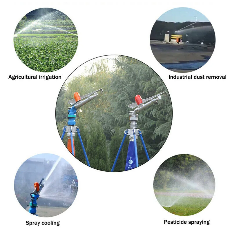 

360 Degree Adjustable Impact Garden Lawn Water Sprinklers Garden Irrigation Spray Device Sprinkler Large Area Watering Tool