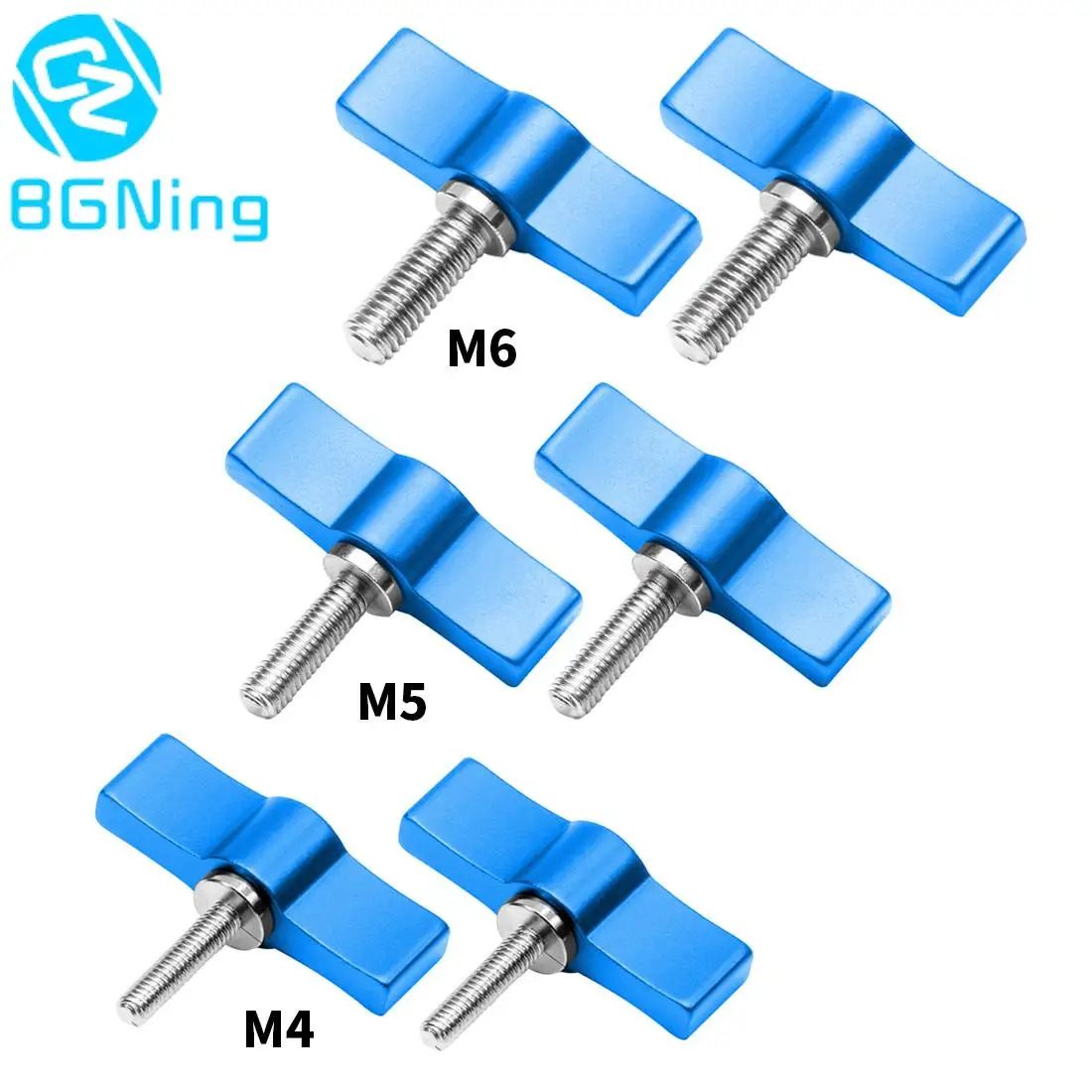 2Pcs Cameras Adjustable Hand Tightening Screws Aluminum Alloy Handle Screw M4 M5 M6 T Shape Rail