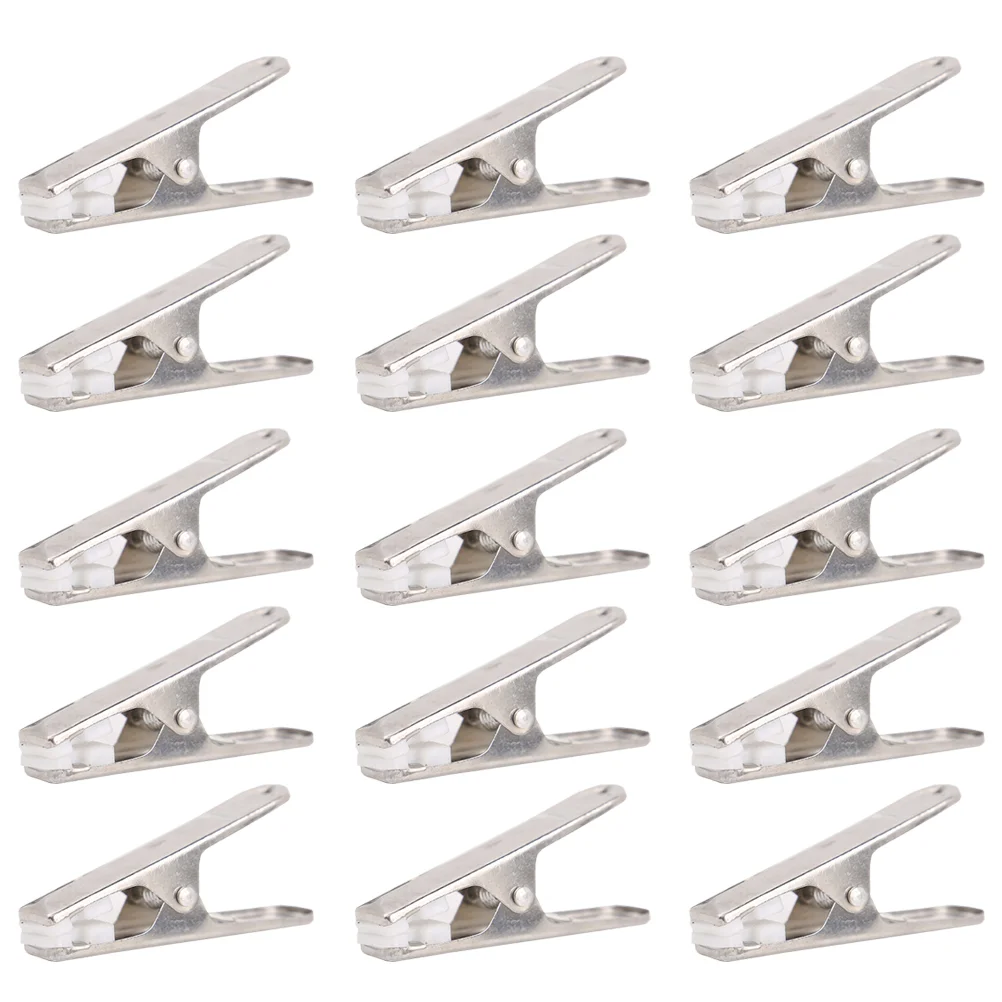 

24 Pcs Stainless Steel Clothes Clip Multifunctional Hanger Clip Clothing Clip Clothes Hanging Clip (Stainless Steel+White Piece)