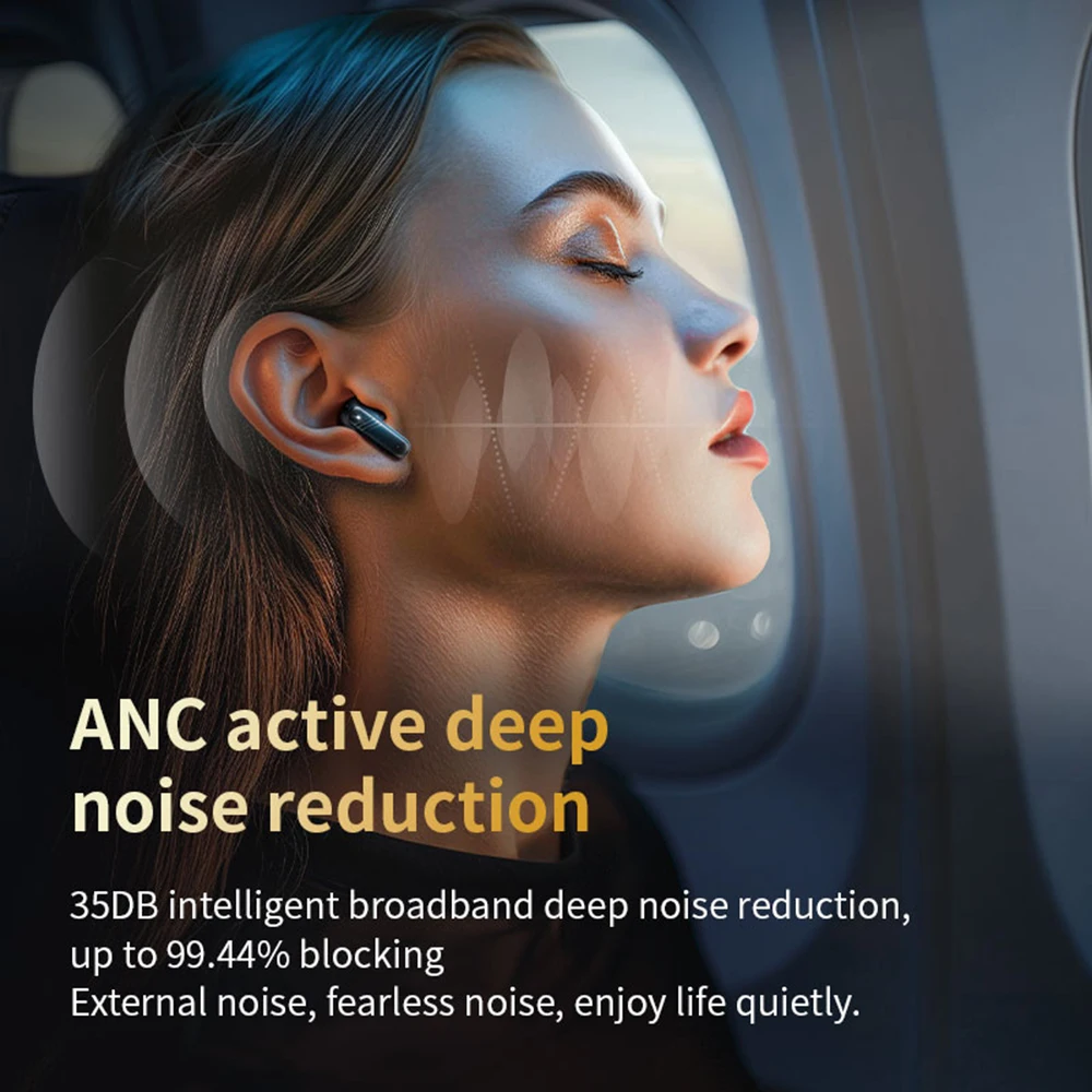 New Full Touch Screen Headphones ANC Bluetooth 5.4 Noise Cancelling Earphones HiFi Stereo Wireless In-Ear ENC Earbuds With Mic 3