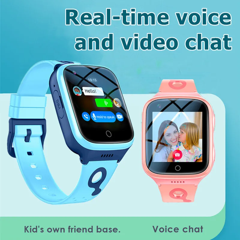 Reloj inteligente para niños, 4G, con rastreador GPS, cámara de llamadas,  alarma SOS, pantalla táctil, video, chat, IP67, impermeable, para niños de  3