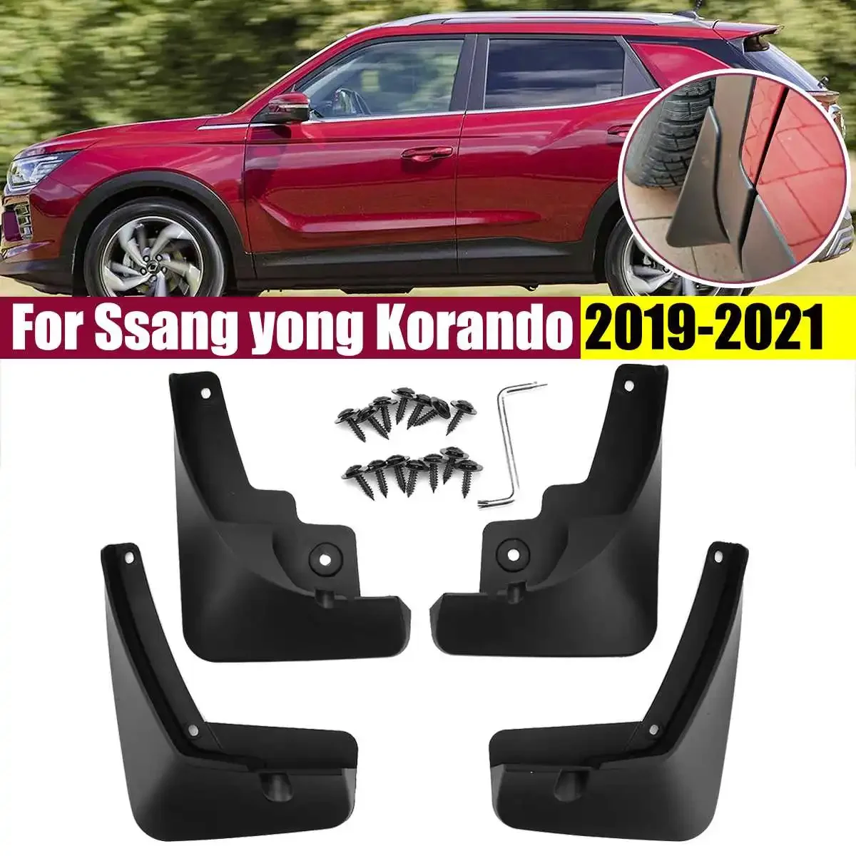 

Mud Flaps For Ssang yong Korando 2019 2020 2021 Mudguards Fender Mud Flap Splash Guard Car Accessories