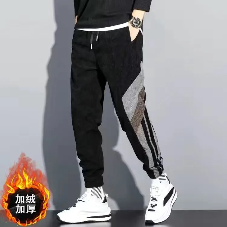 The new Korean version of the spring 2022 trend, nine minute trousers, men's loose-fitting campaign, popular logo casual trouser combat trousers Cargo Pants