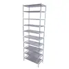 10-Tier Gray Non-Woven Fabric Shoe Rack - Easy Assembly Storage Organizer 1