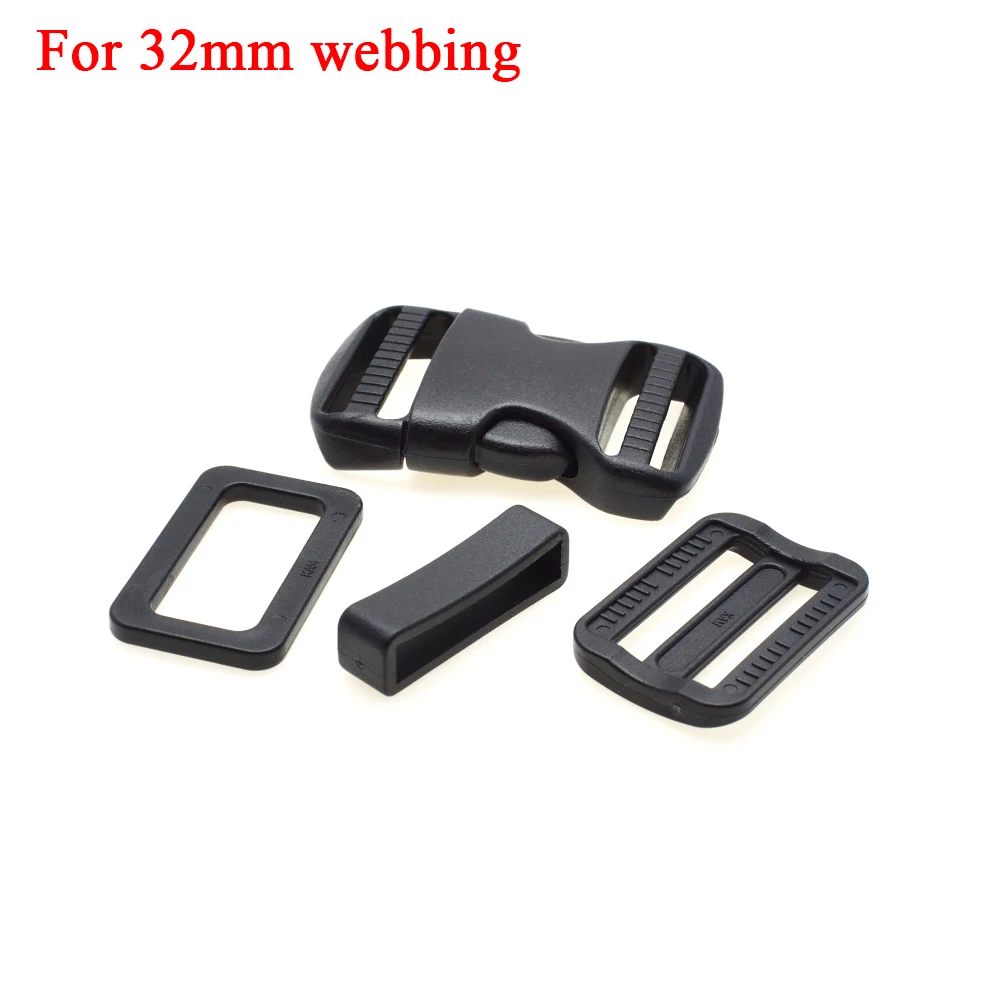 1 Satz 20mm 25mm 30mm 38mm 50mm Kunststoffs chieber verstellbarer rechteckiger Ring Gürtels ch laufe gebogene seitliche Entriegelung schnallen für Paracord – Detail 4