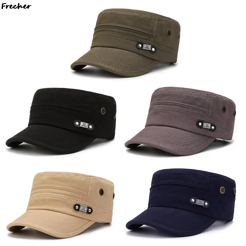 Flat Cap Men Flat Top Snapback Hats Military