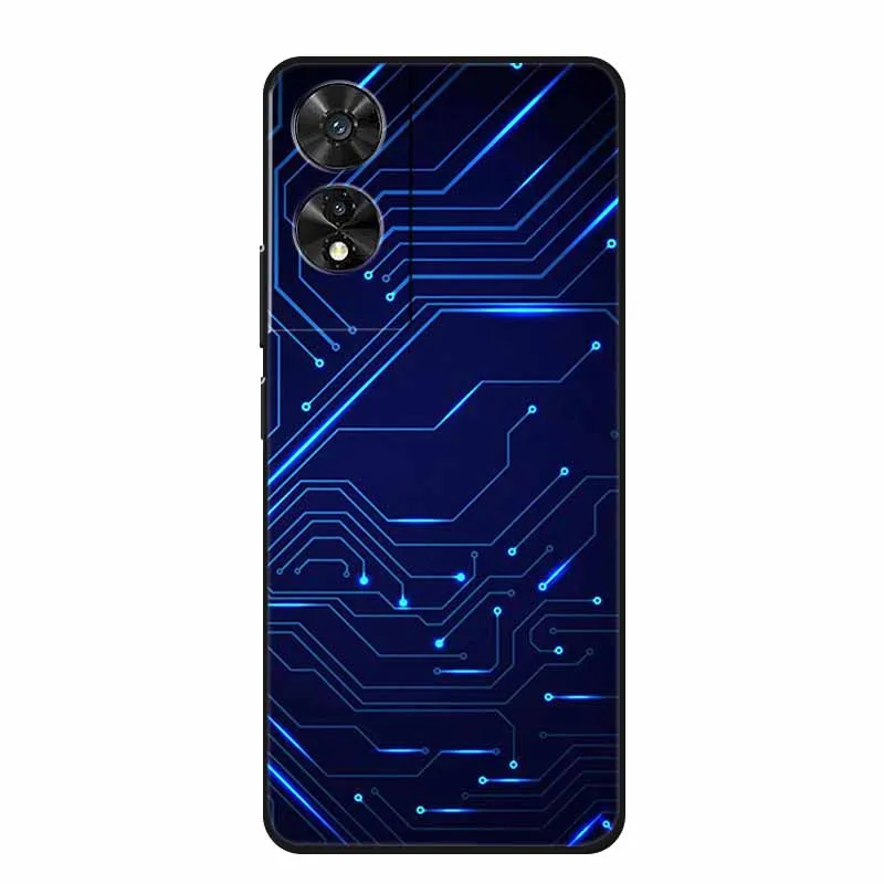 Black Geometric Silicone TPU Phone Case - Soft Back Cover Shield