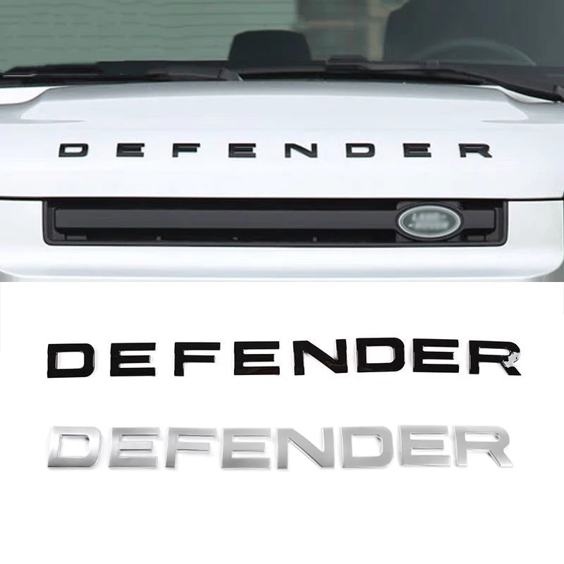 

Auto 3D ABS Chrome Decals Sticker For Land Rover Defender Logo Car Head Hood Letters Nameplate Emblem Badge Styling Stickers