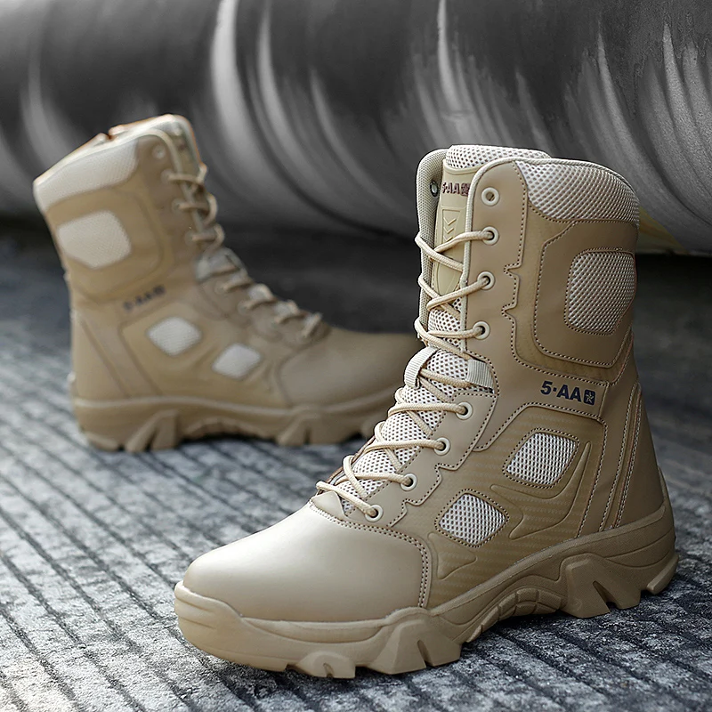 Basic Boots Men Tactical Boots Training Wearable Desert Combat Men Hiking Shoes Sneakers Big Size 39-47 Zapatos Hombre mens leather boots
