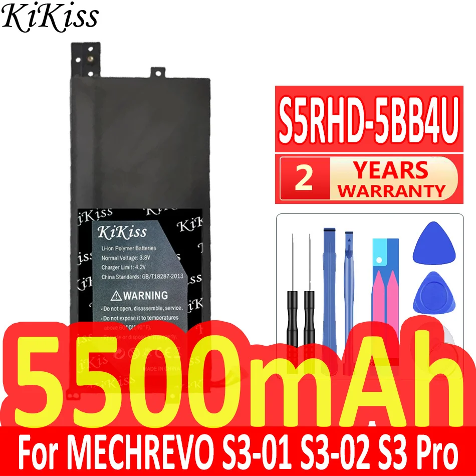 

5500mAh KiKiss Powerful Battery For MECHREVO S3-01 S3-02 S3 Pro S5R S5R-5BB4U S5RHD-5BB4U Series Laptop Batteries