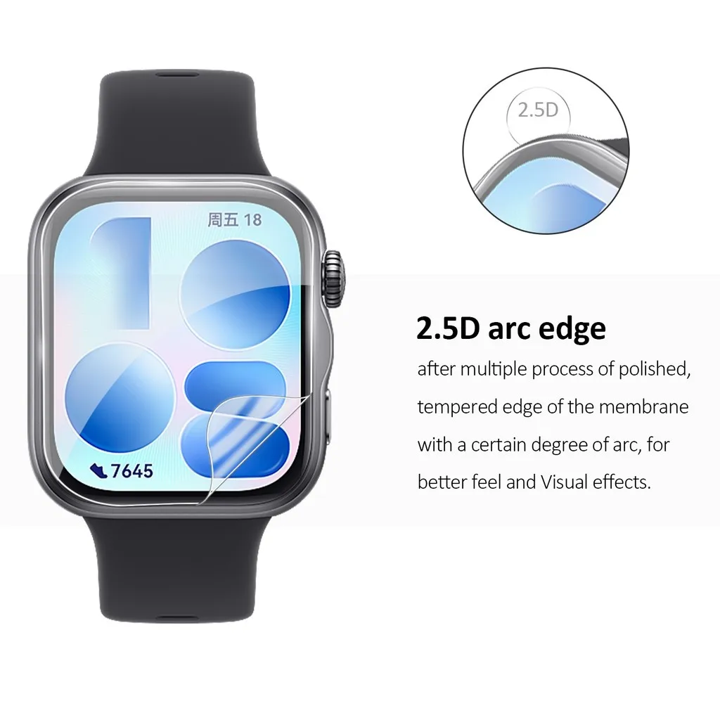 Soft TPU Full Coverage HD Clear Screen Protector Film - Anti-Scratch Guard for Smartwatches (1/3/5 Pack)