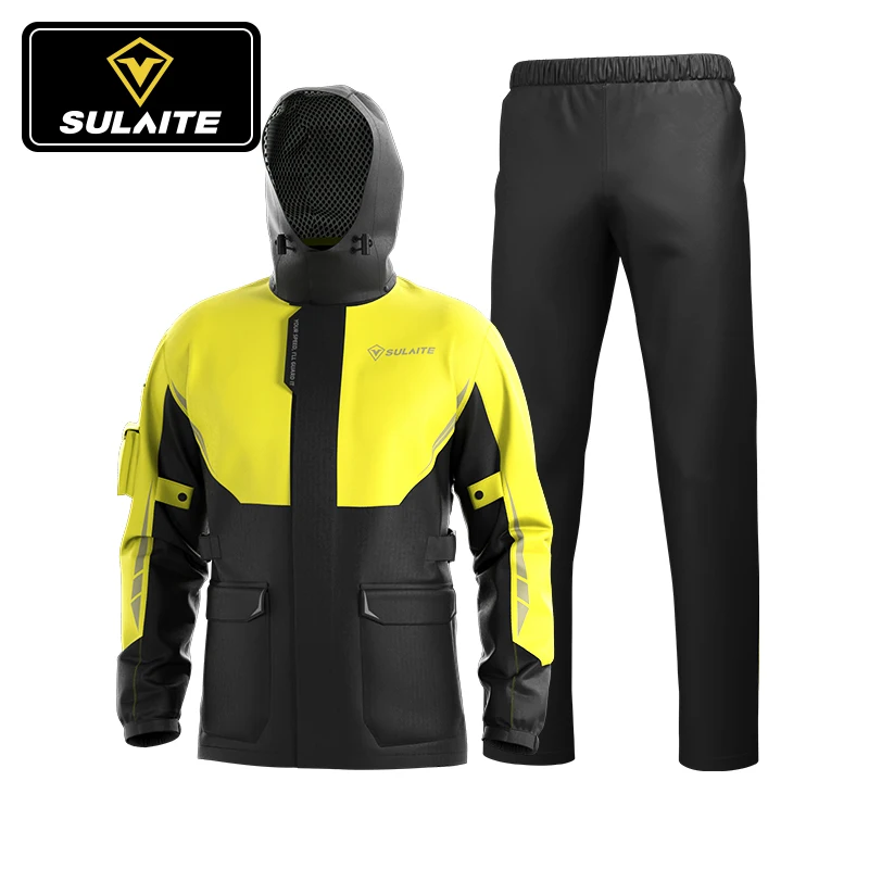 thumbnail image 1 of SULAITE - Traje impermeable para motocicleta, pantalones de lluvia, traje de cuerpo dividido, antitormentas, traje de lluvia para motociclista, grueso, de alta calidad, 1 of 5
