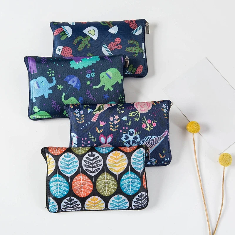 Waterproof Printing Reusable Shopping Bag Tote Bags Fashion Eco Friendly Foldable Zipper Women's Handbags tote bags shopping bag grocery bags