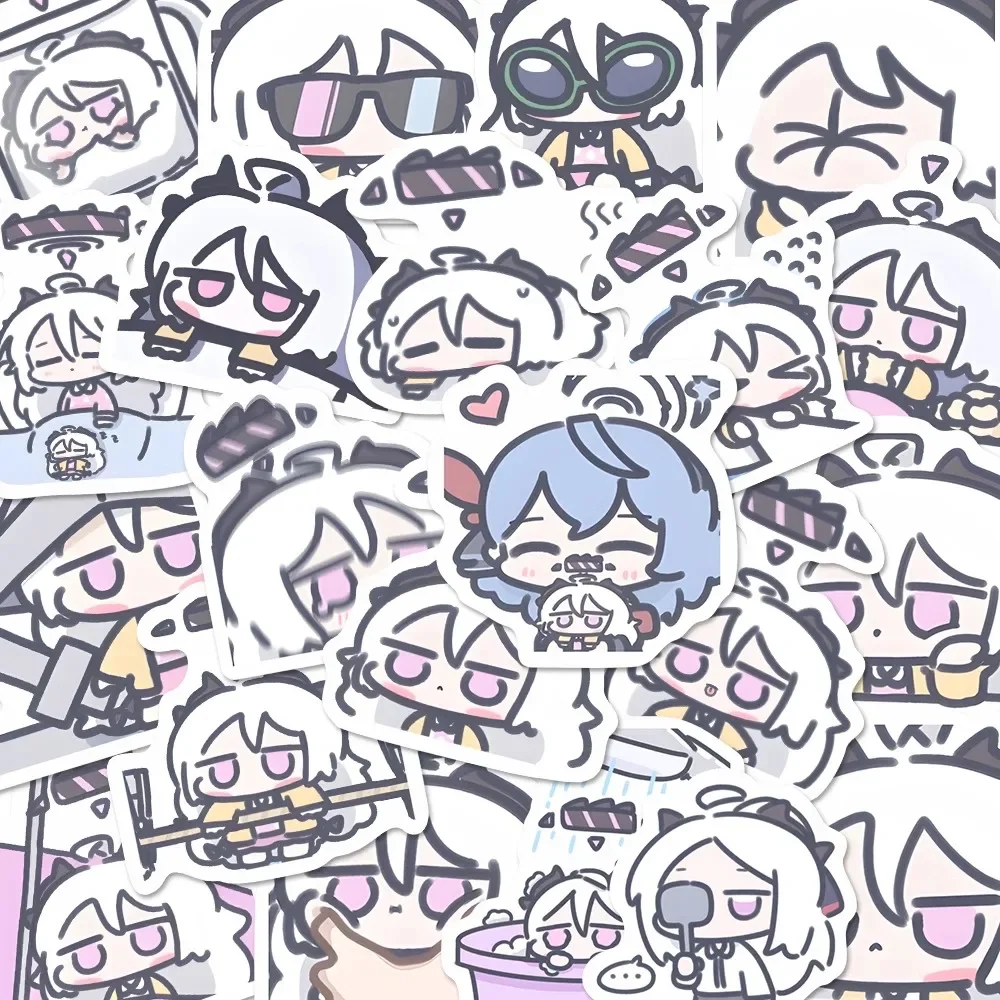 64pcs Blue Archive Stickers Cute Q-version Sorasaki Hina DIY Laptop Phone Skateboard Notebook Tablet Desk Sticker Decoration Cartoon Stickers Decorative Stickers Kawaii Stickers