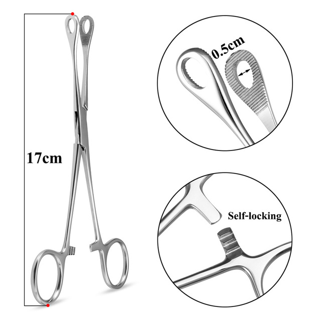 Sterile Surgical Steel Dermal Anchor Holding Tool Plier Tweezer Clamp Professional Disc Forcep Body Piercing Equipment 3-5mm