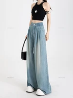 Summer Luxury Soft Cozy 100%Lyocell Fabric Woman Jeans Loose Wide Leg Elastic Waist Pants Fashion Casual Trousers Plus Length - Image 5