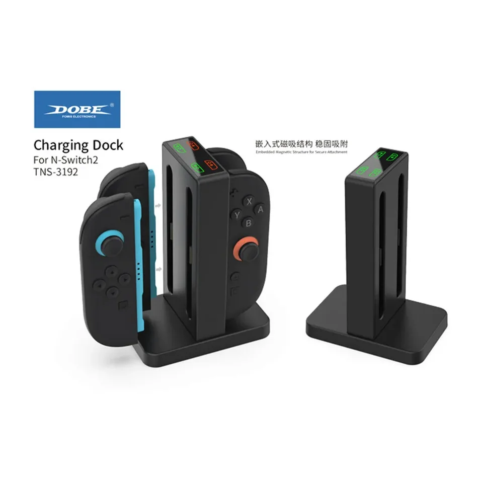 TNS-3192B Magnetic Charging Stand for N-S SWITCH 2 Joy with 4-Port