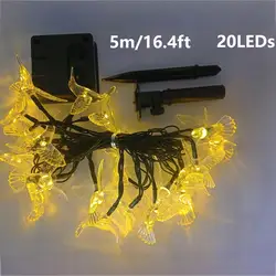 Solar - Powered Hummingbird Fairy Lights - Decorative Outdoor LED String Lights for Garden, Yard, and Fence, Waterproof with 8 Lighting Modes (Warm Colors)