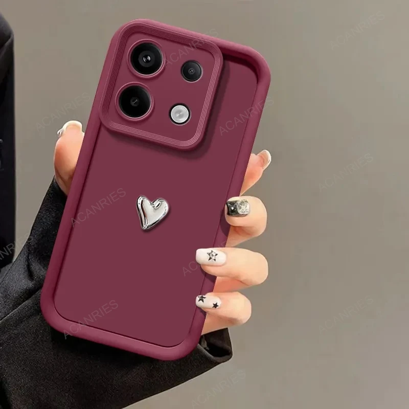 Silver Heart 3D Silicone Soft Case with Matte Back Cover