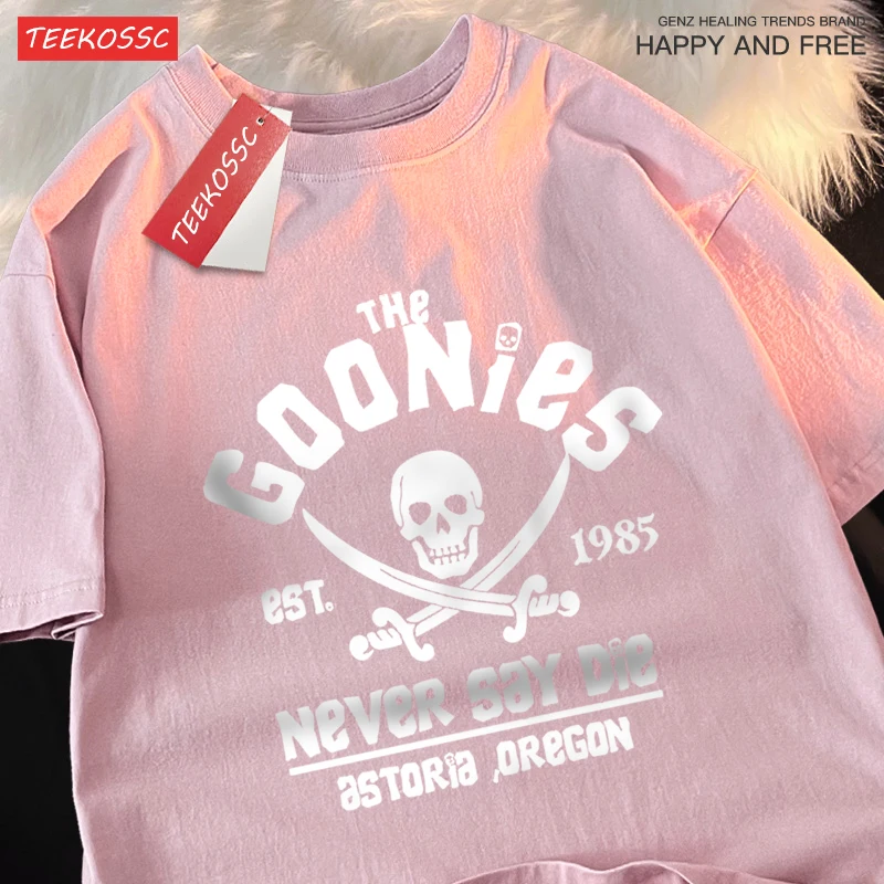 The Goonies Never Say Die T Shirts Men Women Comfortable Crewneck Tshirt Breathable Cotton T Shirts Street Loose Couple Clothing