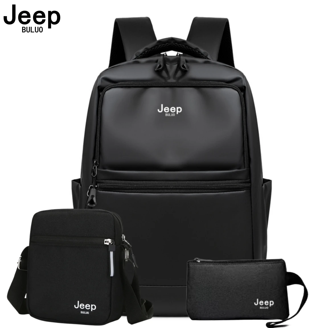 JEEP BULUO Men backpacks Business Casual Knapsacking Travel School Bags For 15 inches Laptop Waterproof High Quality Young Male