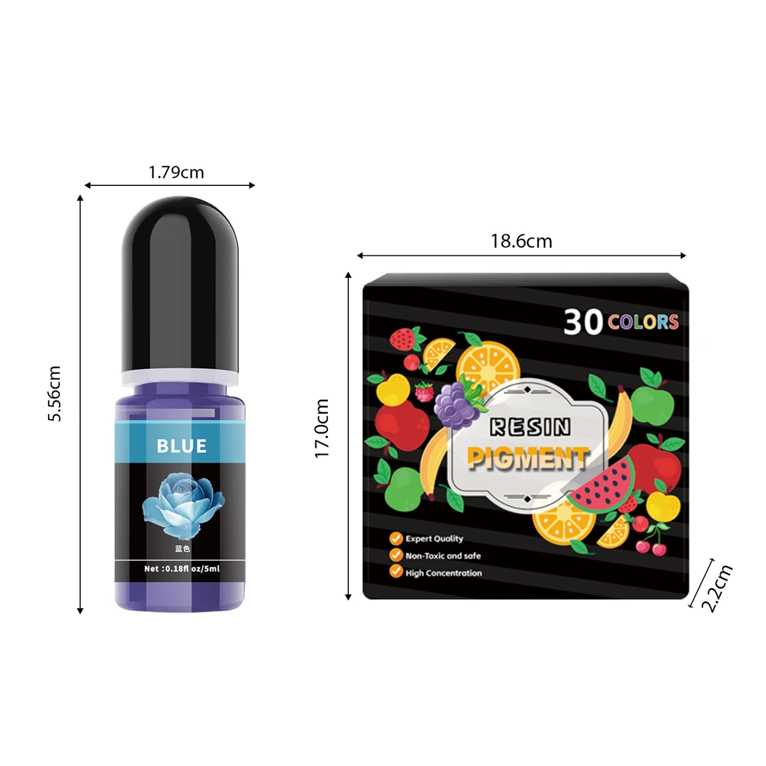 24/30Colors 5ml Epoxy Resin Pigment Kits UV Glue AB Glue Universal Colorant Dye DIY UV Epoxy Resin Mold Jewelry Making Pigment