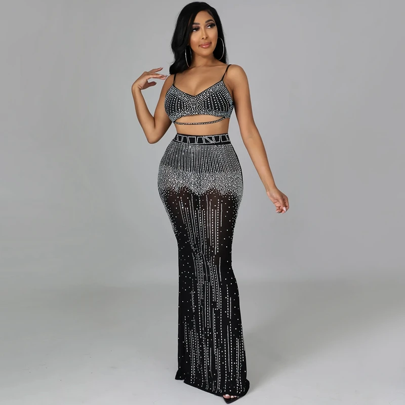 

Sexy Crystal Birthday Dress for Women Long Bodycon See Through Sheer Mesh Maxi Dress Elegant Rhinestone Evening Party Dress Club