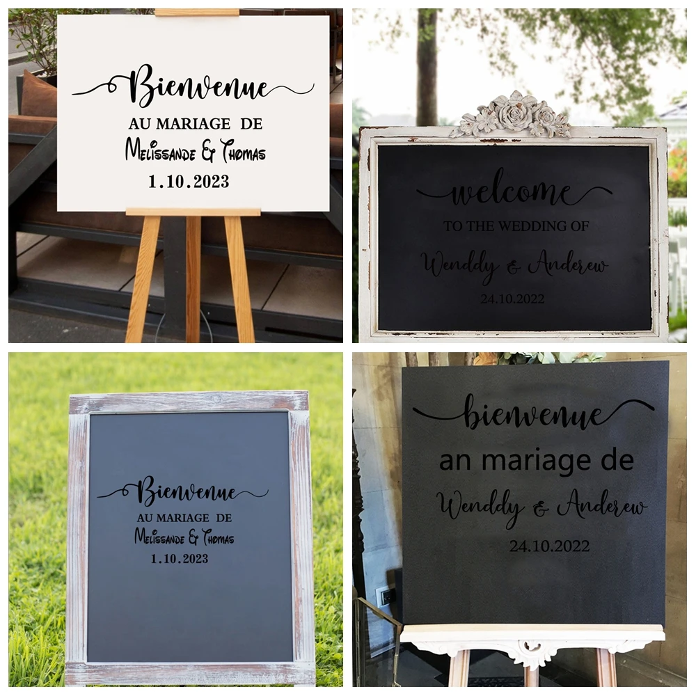 

1 pc great marriage or wedding custom name wall sticker Self Adhesive Vinyl Waterproof Wall Art Decal Wall MURAL Drop Shipping