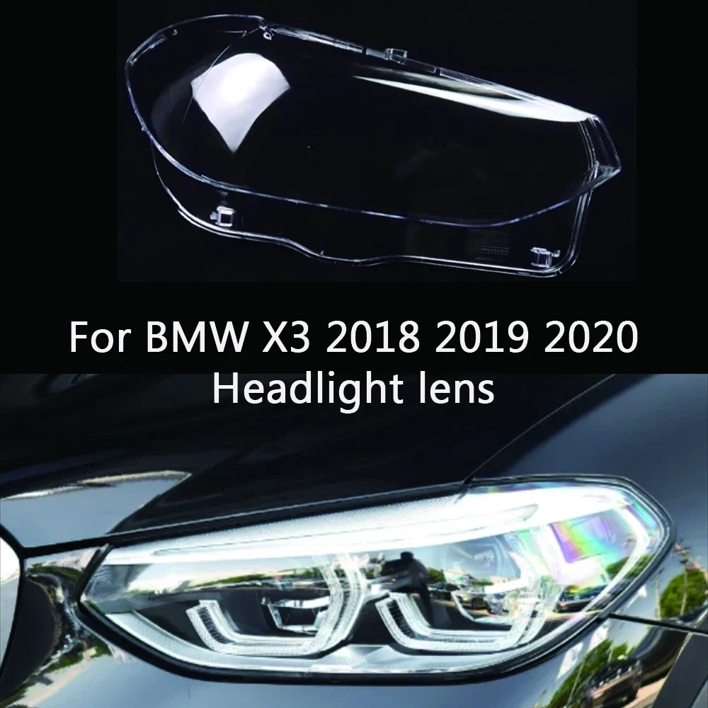 

Налобный фонарь для BMW X3, 2018, 2019, 2020, прозрачный корпус, абажур, абажур, накладка на переднюю фару, объектив из оргстекла