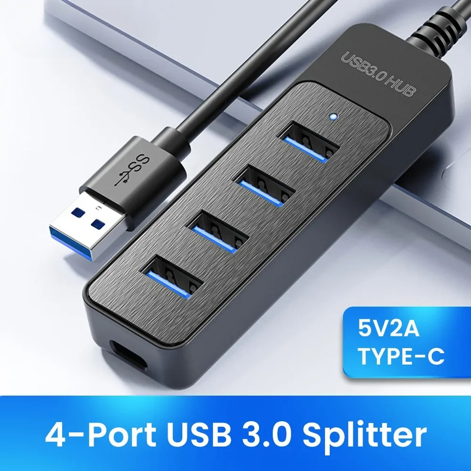 High Speed 4 Ports USB 3.0 HUB Type C Splitter USB 2.0 Expander Power Adapter For PC Computer Multi Device Use