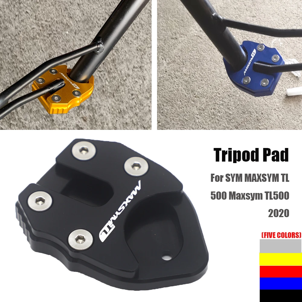 2020 New Motorcycle Cnc Kickstand Foot Side Stand Extension Pad Support Plate For Sym Maxsym Tl 500