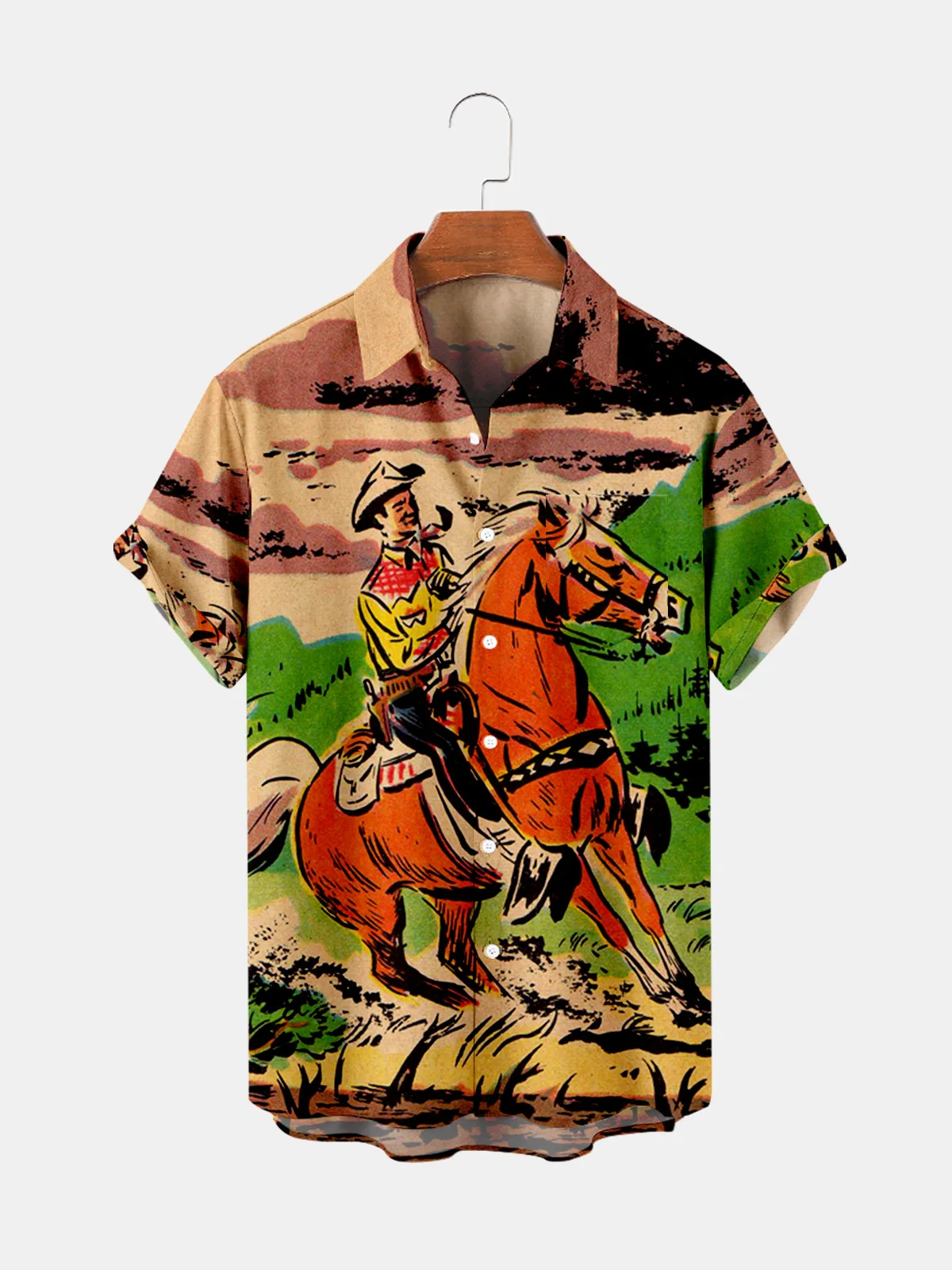 

Мужская рубашка Y2k, рубашка с коротким рукавом и ковбойским принтом, Мужская Уличная гавайская рубашка в стиле ретро, мужская рубашка в стиле Харадзюку 18