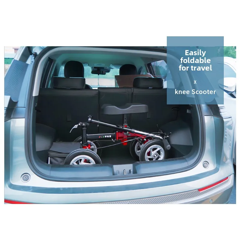 Single Leg Assistive Injury Rehabilitation Knee Scooters, Wheeled Walker for Disabled and Elderly, Mobility Scooter Crutches 5