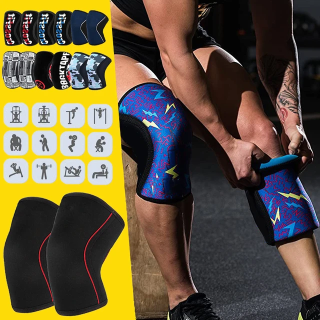 Rodilleras deportivas de neopreno para hombre y mujer, rodilleras de  compresión para levantamiento de pesas, entrenamiento de Crossfit, con  logotipo