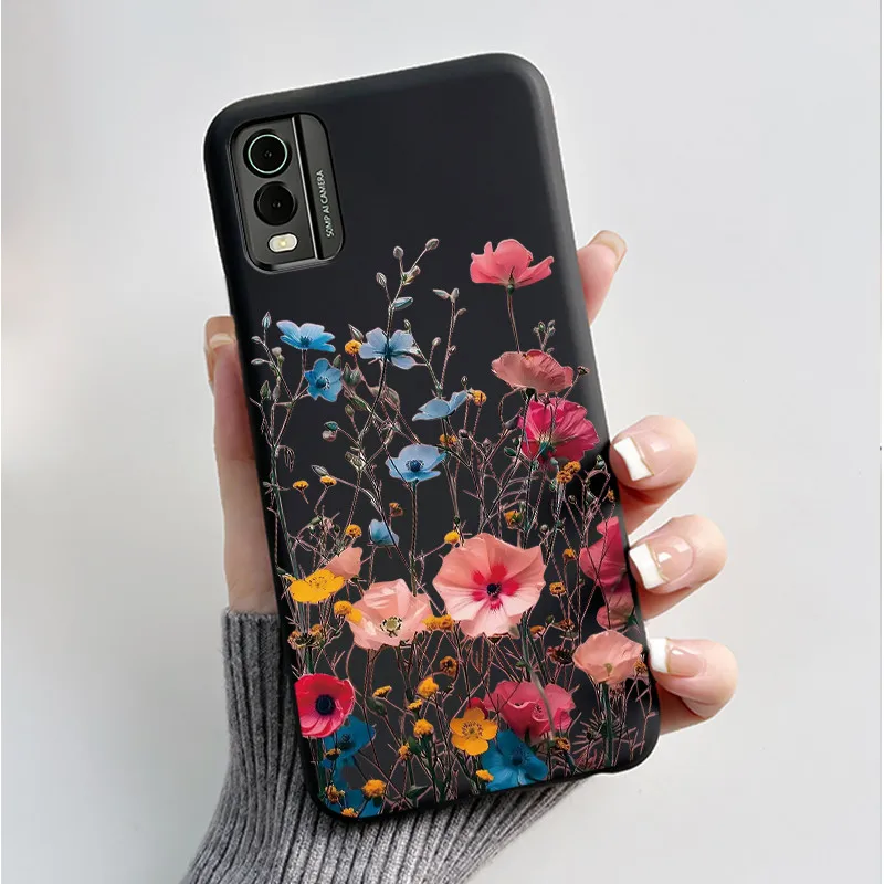 Black Soft Silicone TPU Luxury Fashion Flower Butterfly Phone Case