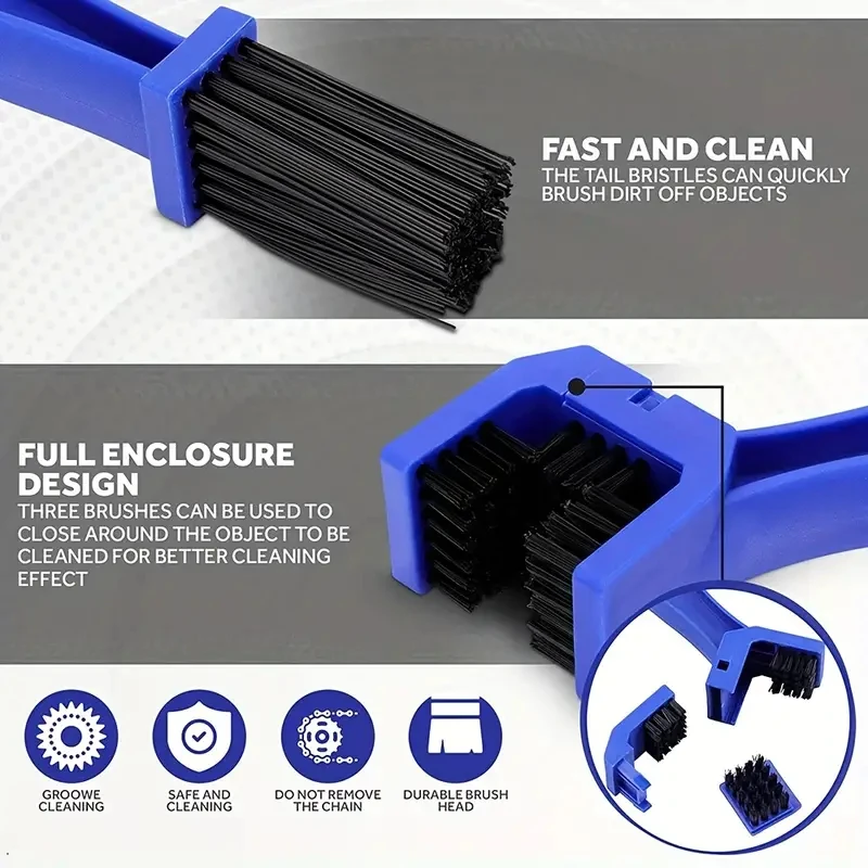 Bicycle Chain Cleaner Bicycle Chain Cleaning Brush Motorcycle Chain Brush Cleaner Plastic Bike Bicycle Moto Brush Cycling Clean Chain Cleaner Outdoor Scrubber Tool Road Care