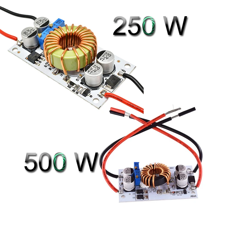 500W/250W 10A krok nahoře energie poskytnout stejnosměrný 8.5V-48V na 10-50V plnicího konvertor konstantní elektrické napětí proud pohon modul nastavitelný kubíků stejnoběžného