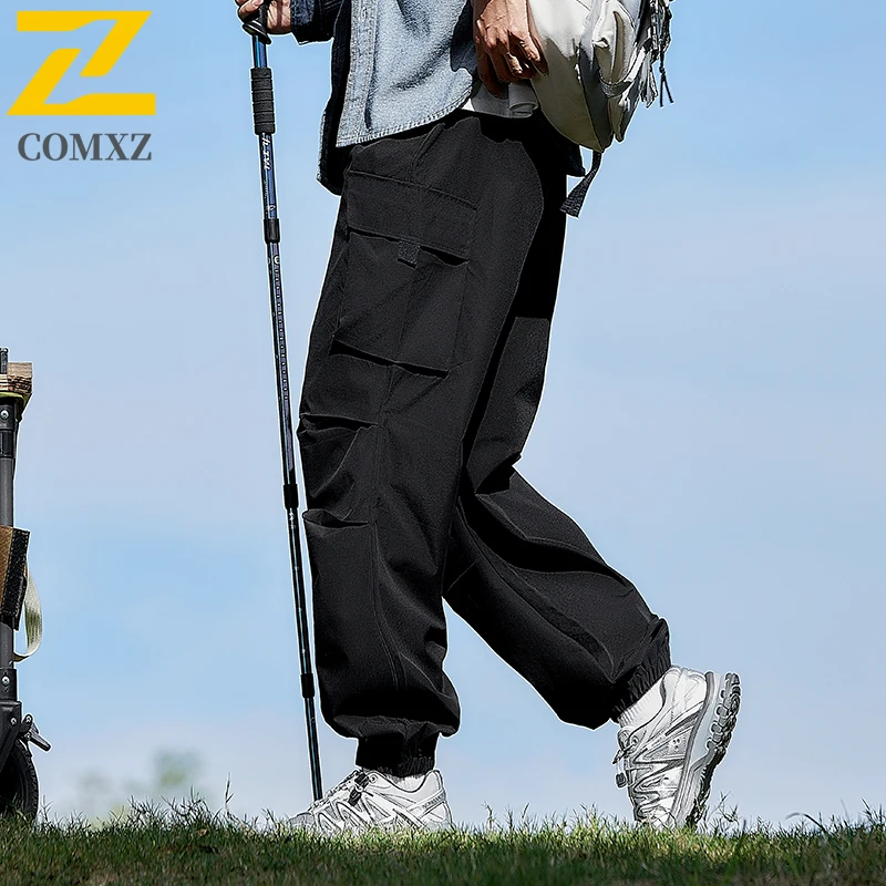 ​Men's Hong Kong Style Cargo Pants Outdoor Windproof Waterproof Workwear Trousers Mountain Casual Streetwear with Multi-Pockets​