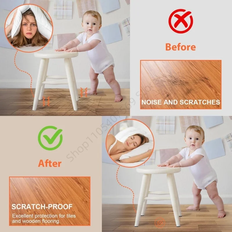 Self-Adhesive Anti-Skid Furniture Leg Protectors - Scratch-Resistant Pads